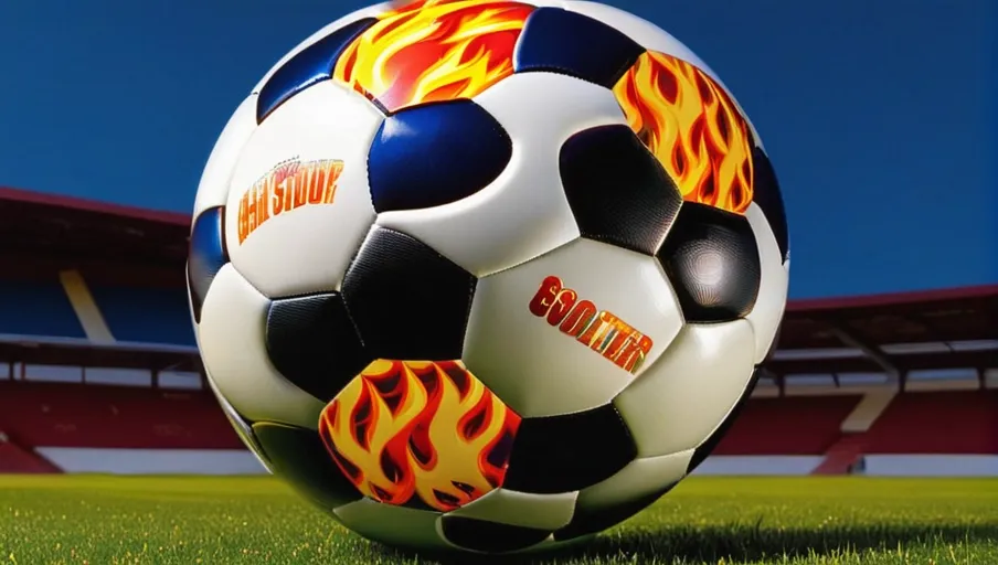 A redandwhite checkered soccer ball against