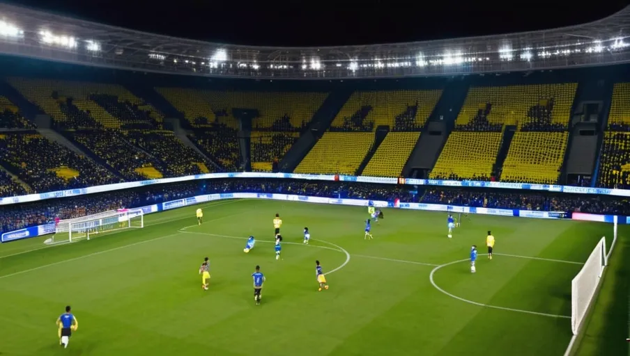 An overhead view of a soccer