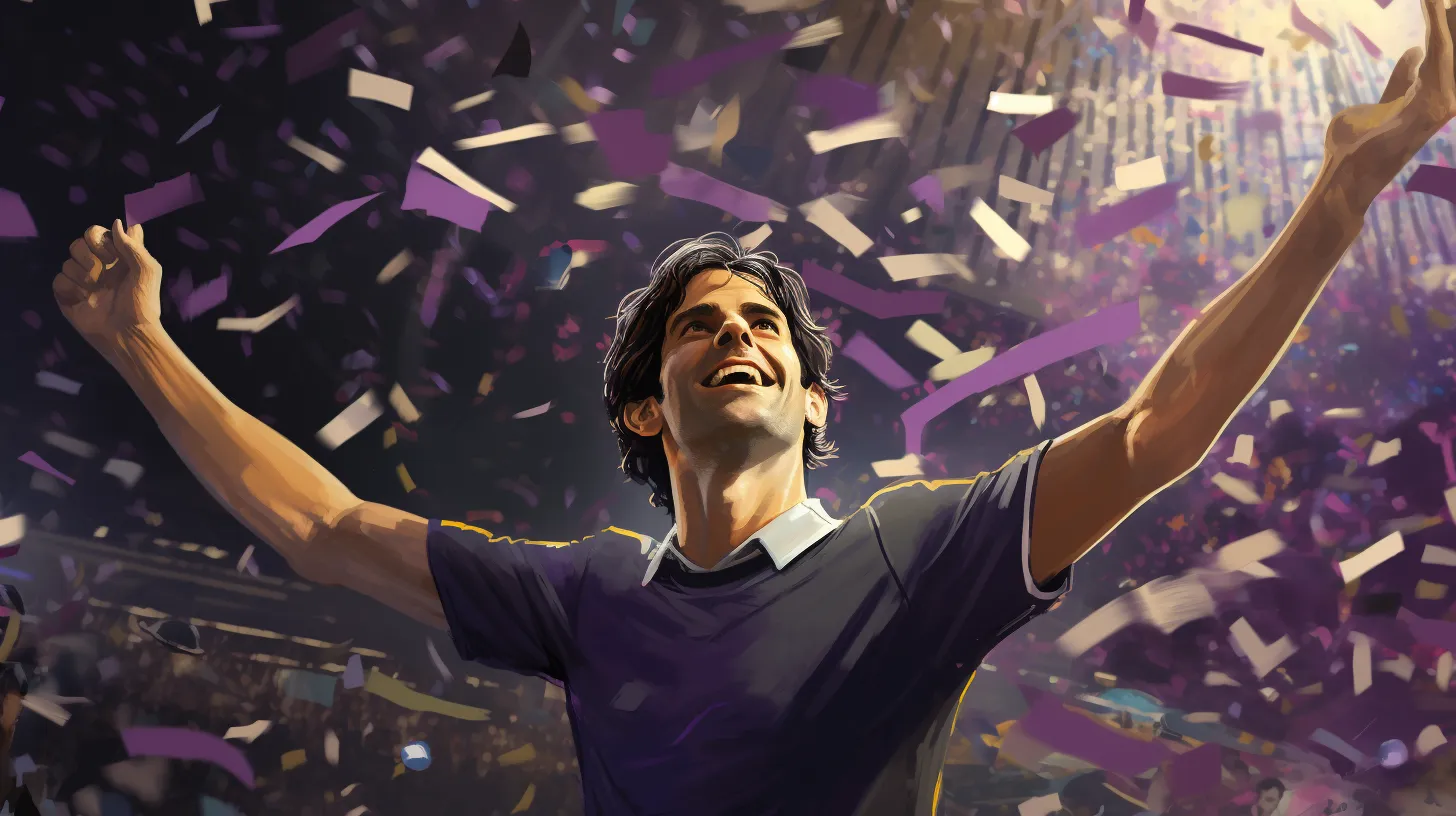 Kaká soaring in a stadium