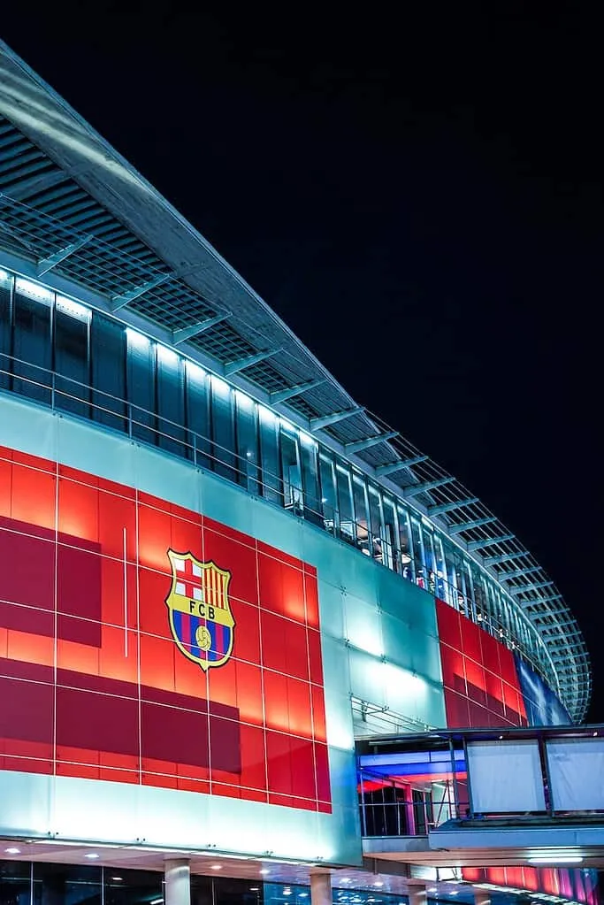 FC Barcelona stadium at night
